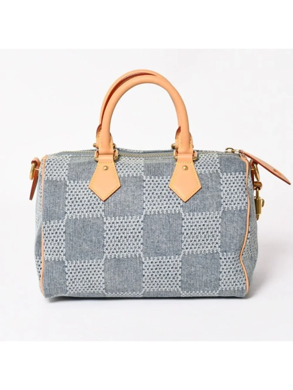 Louis Vuitton Speedy Bandouliere 25 Damier Denim Gold Handbag